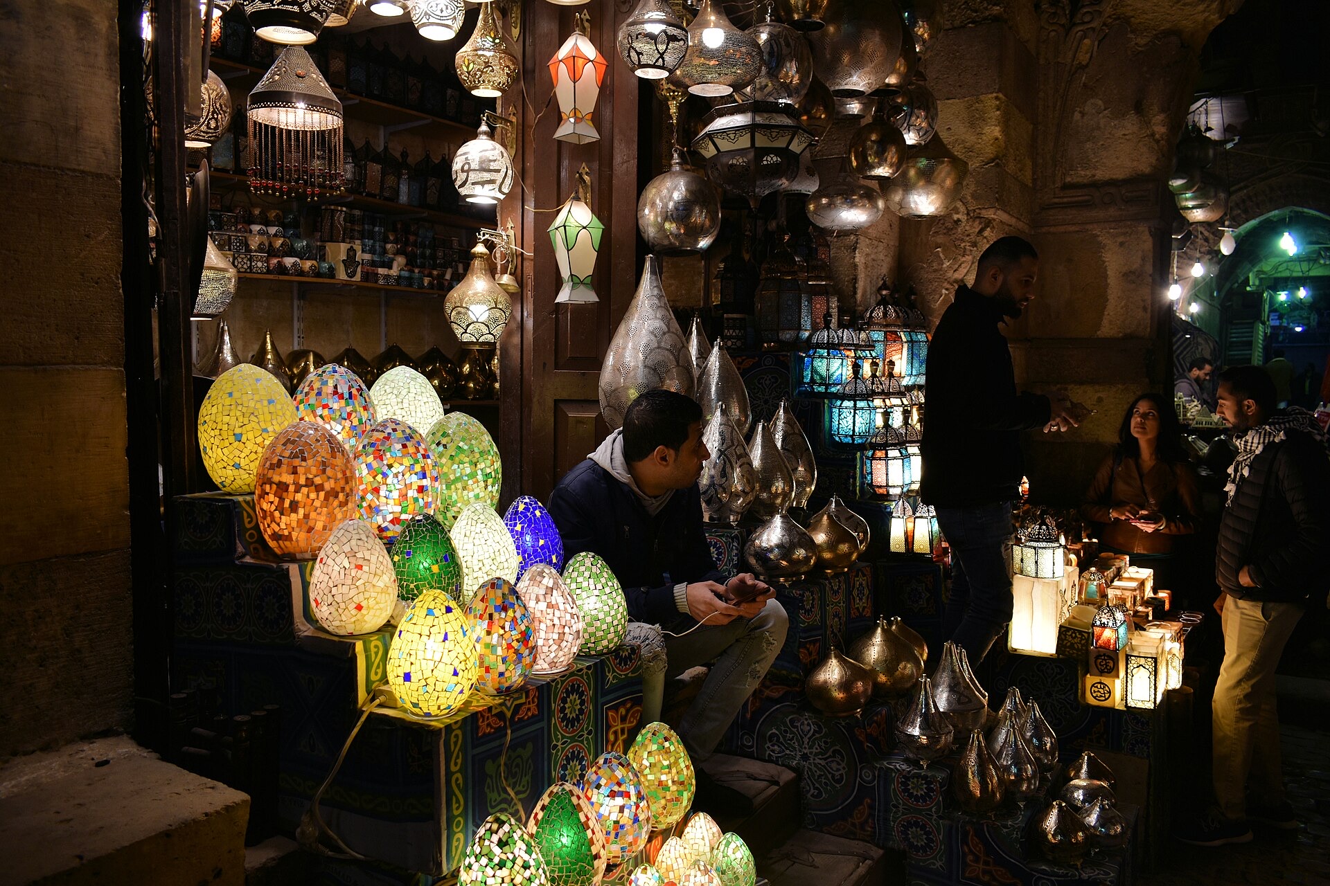 A lamp shop in Khan el-Khalili, Cairo